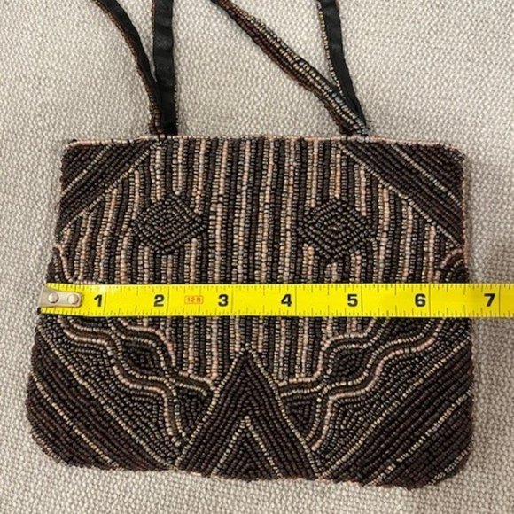 Vintage black mutli-colour beaded purse handbag - Picture 3 of 4